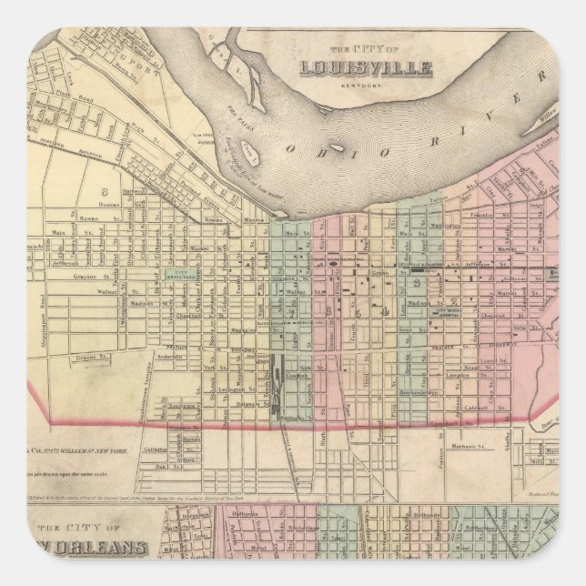 Pegatina Cuadrada La ciudad de Louisville, Kentucky (Anverso)