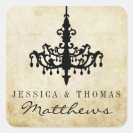 Pegatina Cuadrada La colección de Bodas de candelabros de época