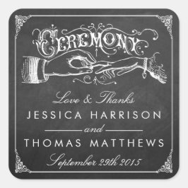 Pegatina Cuadrada La colección de Bodas de Chalkboard Marriage