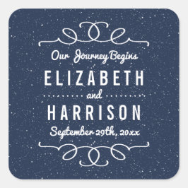 Pegatina Cuadrada La colección de Bodas nocturnos estrellados - Favo