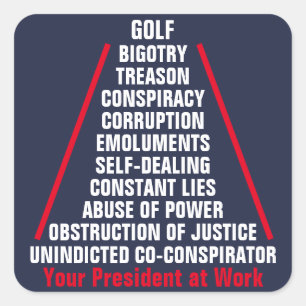 Pegatina Cuadrada La colusión traicionera la corrupción la obstrucci