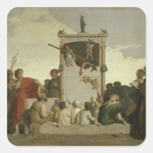 Pegatina Cuadrada La comedia humana, c.1852