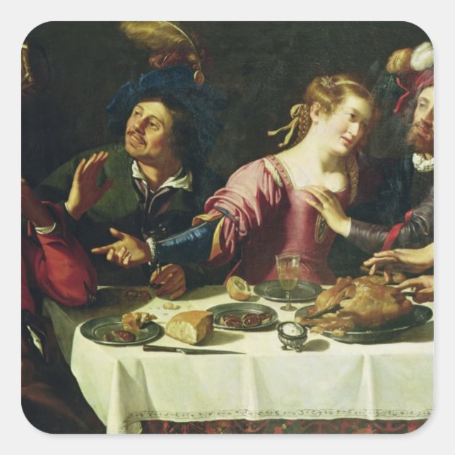 Pegatina Cuadrada La Comida (Anverso)