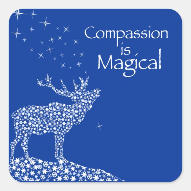Pegatina Cuadrada La compasión es mágica (Anverso)