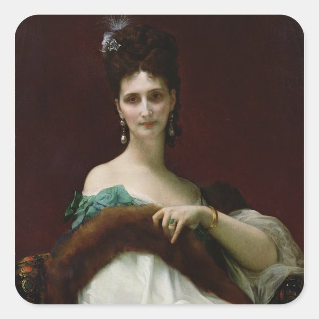 Pegatina Cuadrada La Comtesse de Keller, 1873 (Anverso)
