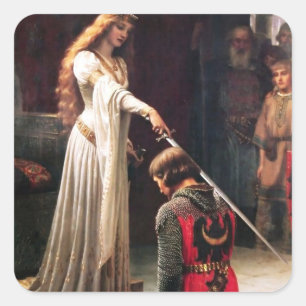 Pegatina Cuadrada “La Condecoración” Pintura medieval de Edmund Blai
