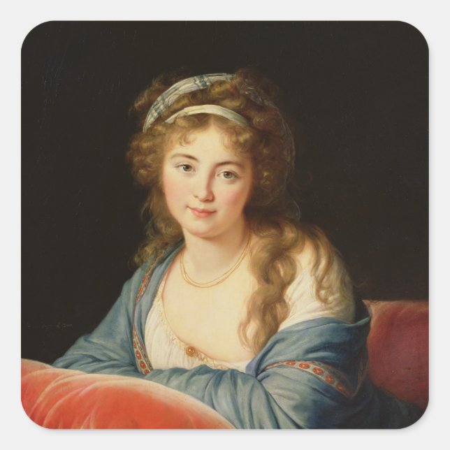 Pegatina Cuadrada La condesa Catherine Vassilievna Skavronskaia (Anverso)