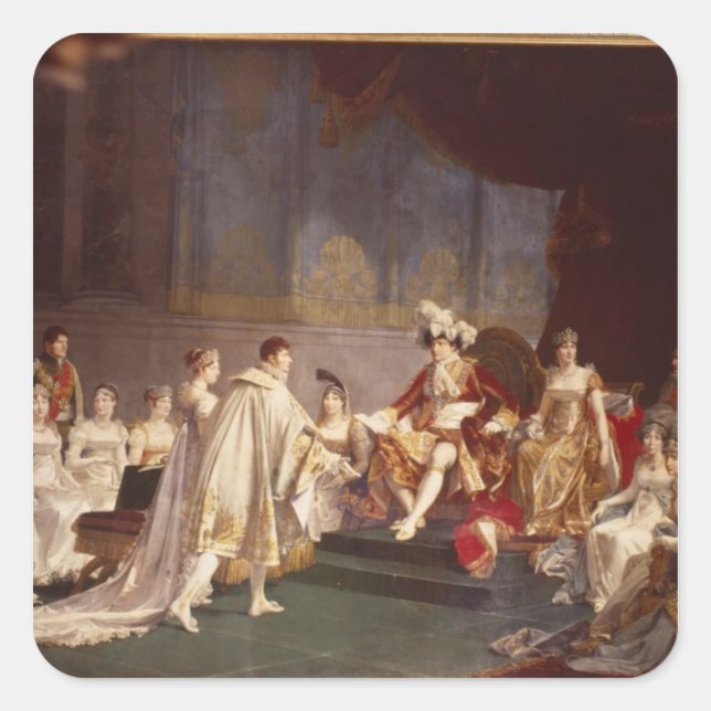 Pegatina Cuadrada La condescendencia del príncipe Jerome Bonaparte (Anverso)