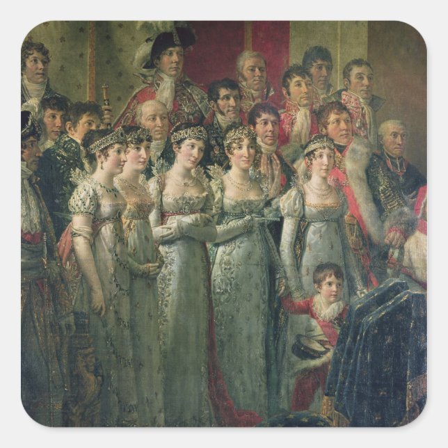 Pegatina Cuadrada La consagración de Napoleón y la de Josefina (Anverso)