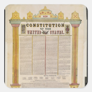 Pegatina Cuadrada La Constitución de los Estados Unidos de América