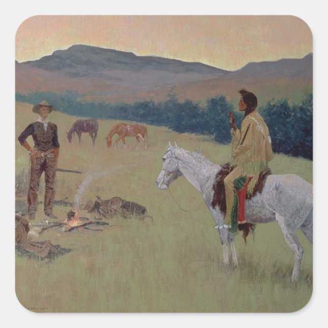 Pegatina Cuadrada La conversación, o empresa dudosa (petróleo en can (Anverso)