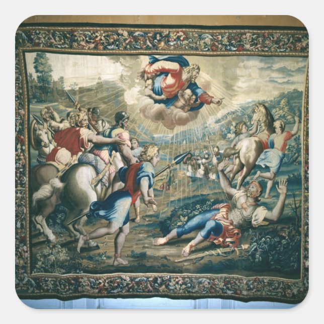 Pegatina Cuadrada La conversión de San Pablo (Anverso)