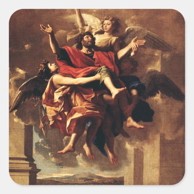 Pegatina Cuadrada La Conversión de San Pablo Arte Fino (Anverso)