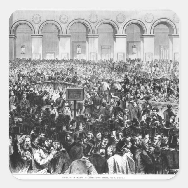 Pegatina Cuadrada La "Corbeille" en la intersección de París, 1873 (Anverso)