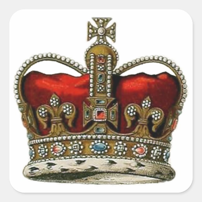 Pegatina Cuadrada La corona de la reina (Anverso)