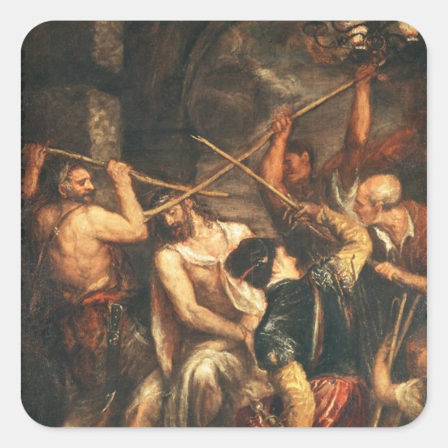 Pegatina Cuadrada La coronación con los ánimos (Anverso)