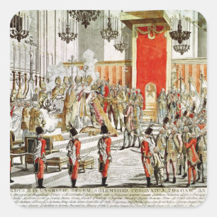Pegatina Cuadrada La coronación de Leopold II en Bratislava
