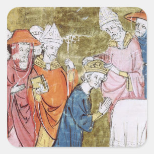 Pegatina Cuadrada La coronación del emperador Carlomagno