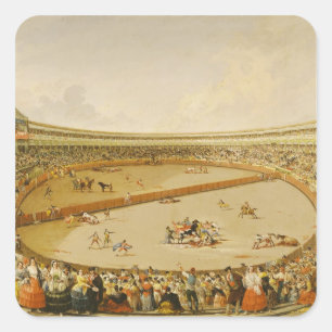 Pegatina Cuadrada La corrida