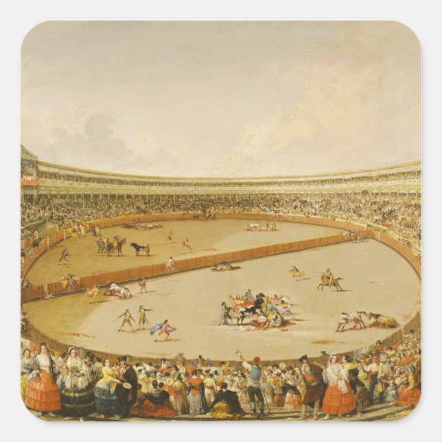 Pegatina Cuadrada La corrida de toros (Anverso)