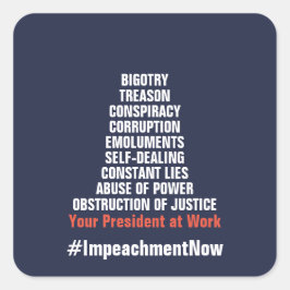 Pegatina Cuadrada La corrupción de la conspiración de la traición a 