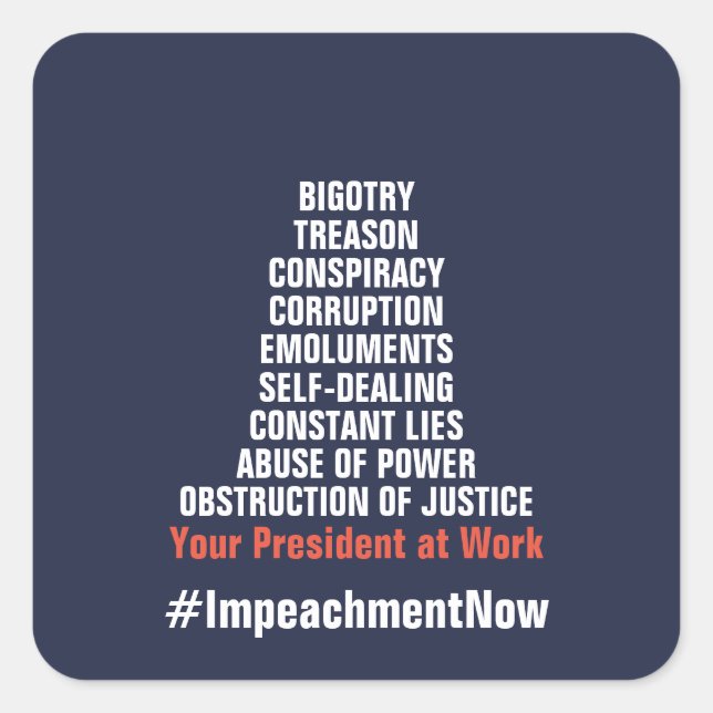 Pegatina Cuadrada La corrupción de la conspiración de la traición a  (Anverso)