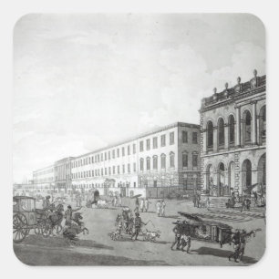 Pegatina Cuadrada La Corte Mayor y el edificio de escritores