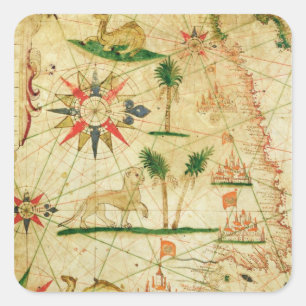 Pegatina Cuadrada La costa del norte de África