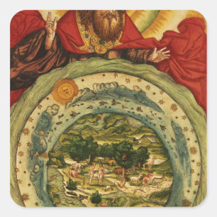 Pegatina Cuadrada La creación, de la Biblia Luther, c.1530