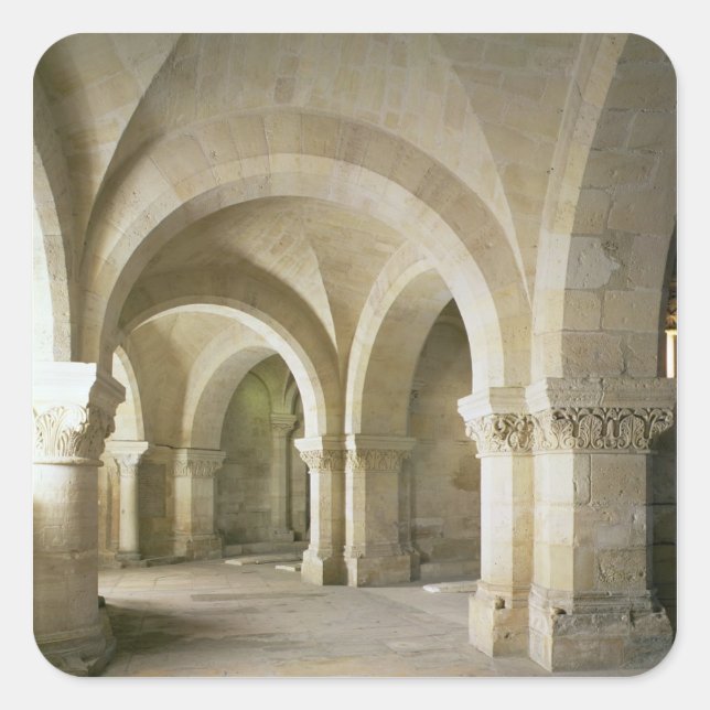 Pegatina Cuadrada La cripta, c.1144 (foto) (Anverso)