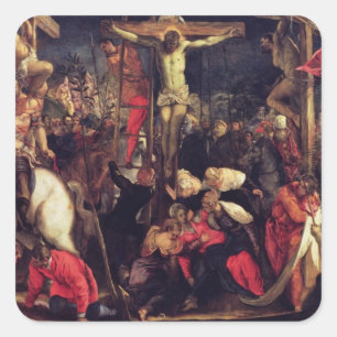 Pegatina Cuadrada La crucifixión 2