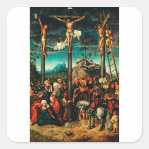 Pegatina Cuadrada La Crucifixión por Lucas Cranach el Viejo