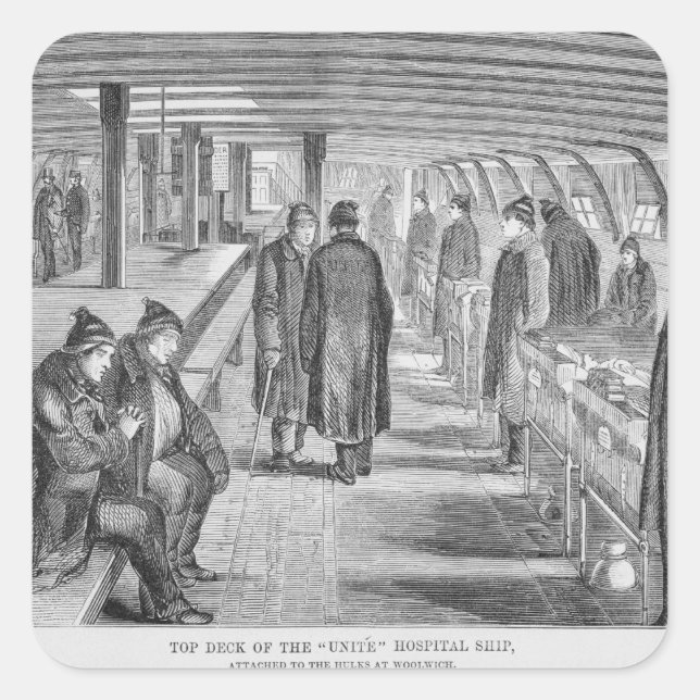 Pegatina Cuadrada La cubierta superior del barco "Únete" del hospita (Anverso)