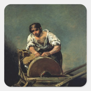 Pegatina Cuadrada La Cuchillo-Amoladora, c.1808-12