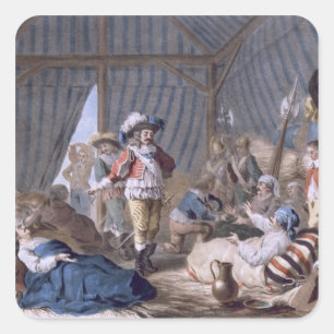 Pegatina Cuadrada La cuenta de Harcourt (1601-66) muestra su
