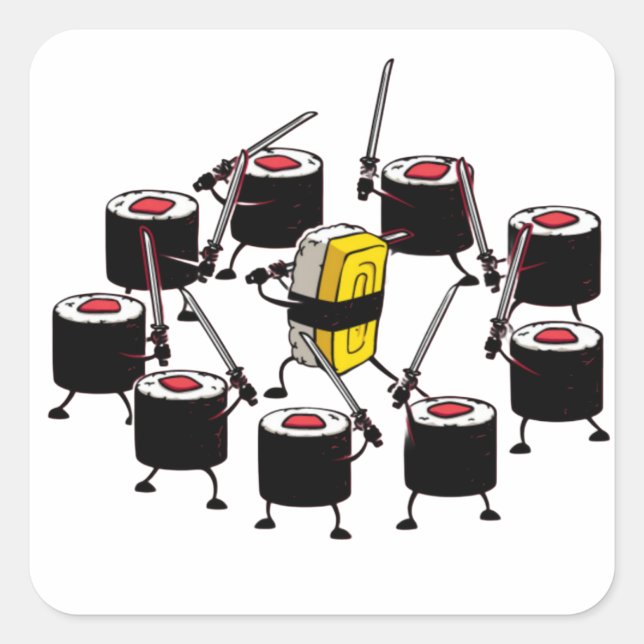 Pegatina Cuadrada La cultura pop de FM mata a Maki (Anverso)