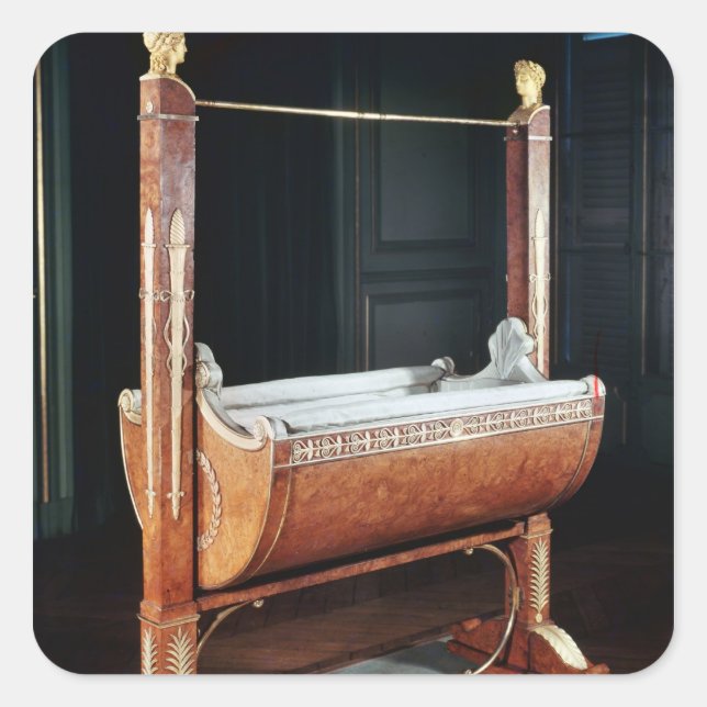 Pegatina Cuadrada La cuna del rey de Roma de Saint-Cloud (Anverso)