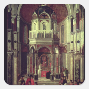 Pegatina Cuadrada La curación milagrosa del Pietro de Ludovici, 150