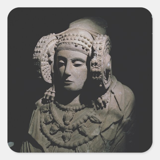 Pegatina Cuadrada La dama de Elche (Anverso)
