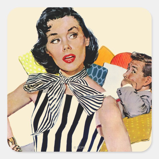 Pegatina Cuadrada La Dama Fue Insultada (Anverso)