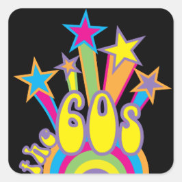 Pegatina Cuadrada La década de los sesenta 60s