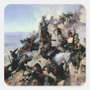 Pegatina Cuadrada La defensa de la aguilera de Eagle