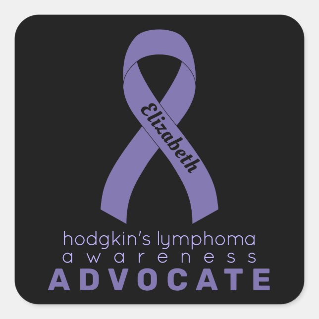 Pegatina Cuadrada La defensora del linfoma negro de Hodgkin (Anverso)