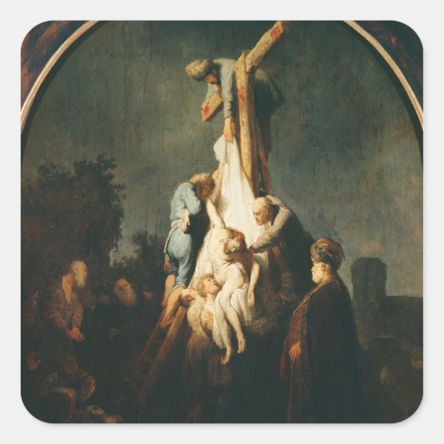 Pegatina Cuadrada La deposición, 1632-33 (Anverso)