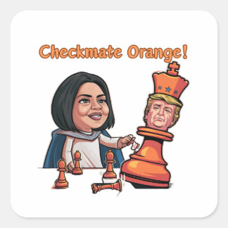 Pegatina Cuadrada La Derrota Del Rey Naranja