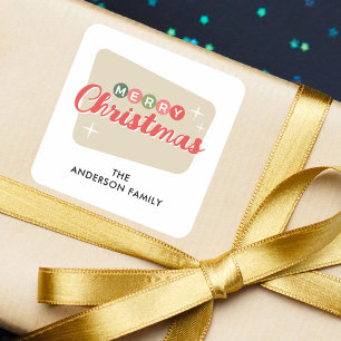 Pegatina Cuadrada La dirección de regreso de los Navidades modernos