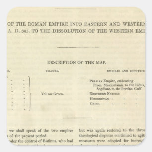 Pegatina Cuadrada La disolución del ANUNCIO occidental del imperio