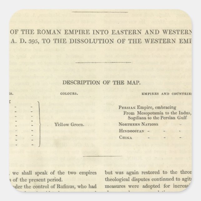Pegatina Cuadrada La disolución del Imperio Occidental (Anverso)