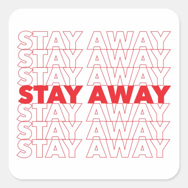 Pegatina Cuadrada La distancia entre la red y la social (Anverso)