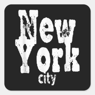 Pegatina Cuadrada La divertida ciudad de Nueva York